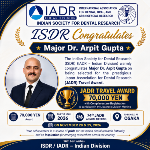 Japan Association for Dental Research (JADR) Travel Award.